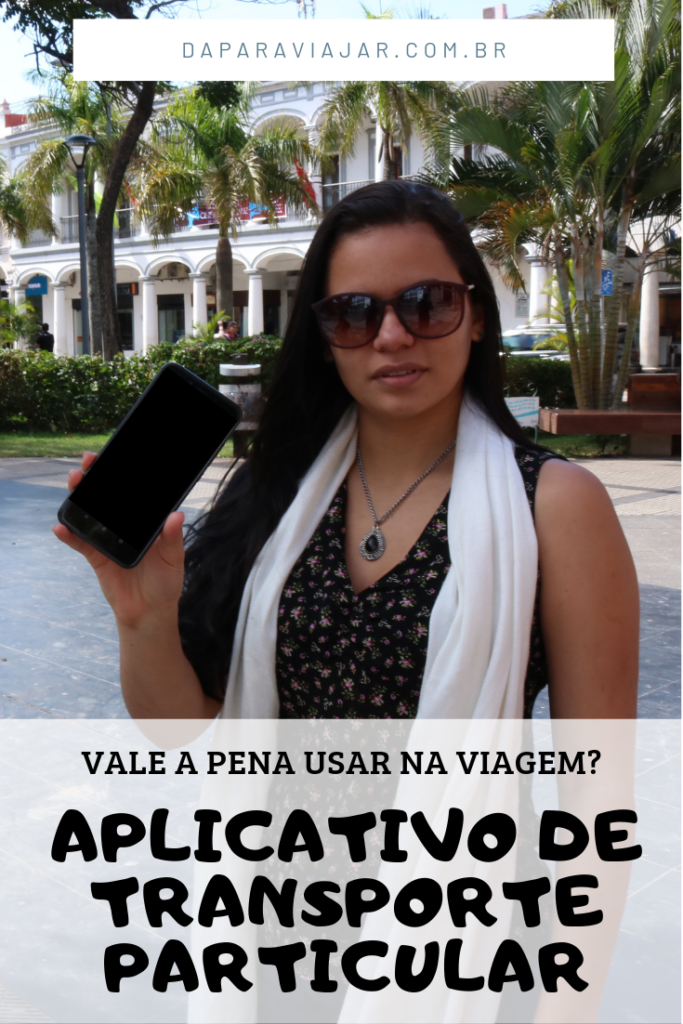 Aplicativo de transporte na viagem